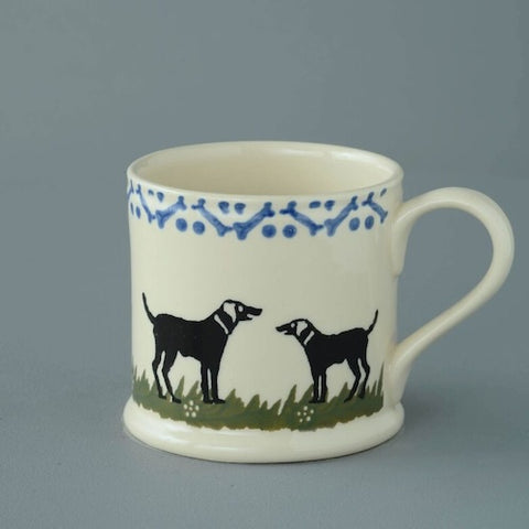BRIXTON POTTERY NEW HANDMADE 250ml POTTERY MUG - Black Labrador