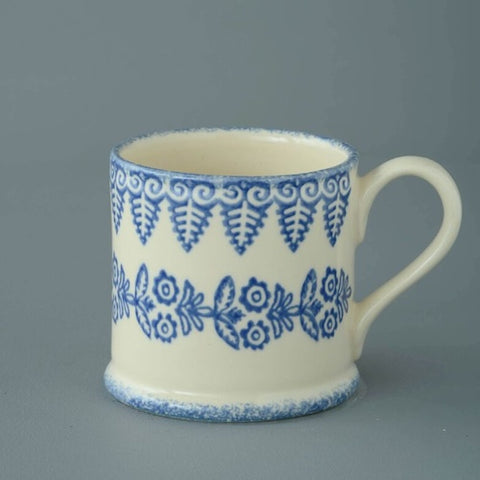 BRIXTON POTTERY NEW HANDMADE 250ml POTTERY MUG - Lacey Blue