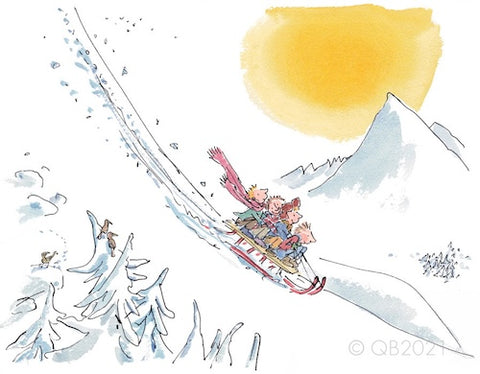 QUENTIN BLAKE - QB9072 - Lets See How Fast Our Sledge Will Go