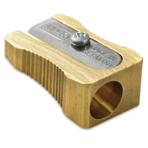 MOBIUS & RUPPERT SOLID BRASS PENCIL SHARPENER - Single Wedge