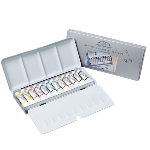WINSOR & NEWTON LIGHTWEIGHT PROFESSIONAL WATERCOLOURS SET - 12 Tubes