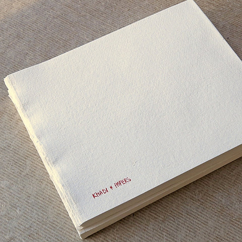 KHADI HANDMADE RAG PAPER BOOK BLOCK 21 x 25 cm Rough