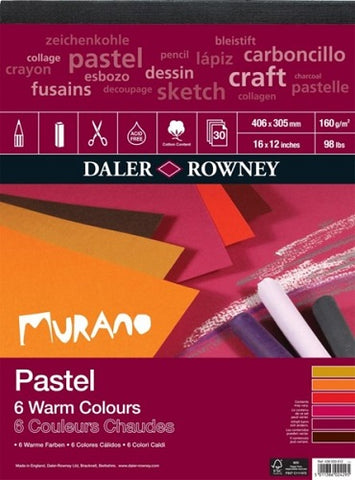 Daler Rowney Murano Pastel Pad - Warm Colours - 16" x 12"