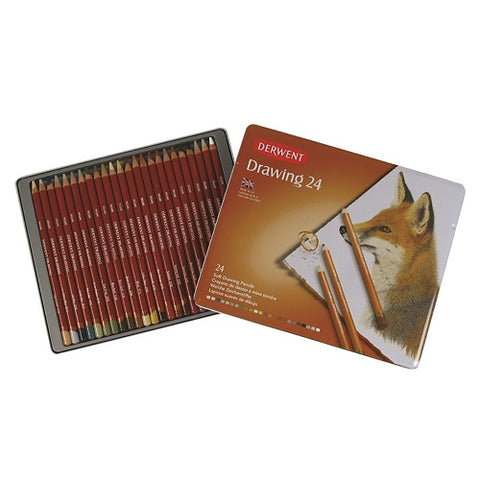 DERWENT TINTED DRAWING PENCILS - Tin of 24 Pencils
