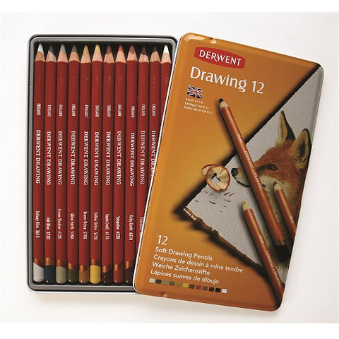 DERWENT TINTED DRAWING PENCILS - Tin of 12