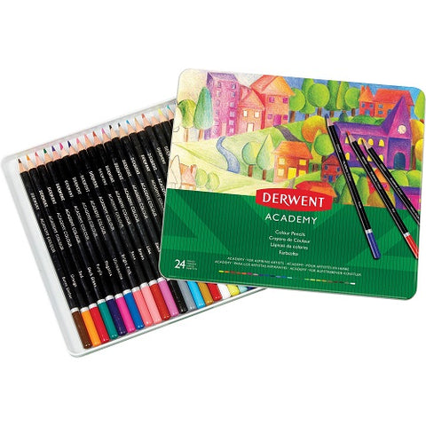DERWENT  ACADEMY COLOUR PENCILS  SET OF 24