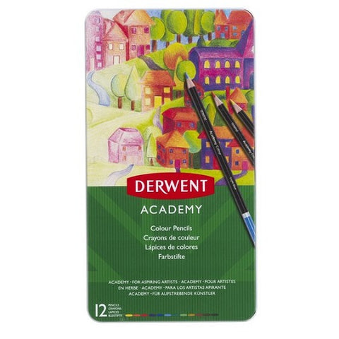 DERWENT  ACADEMY COLOUR PENCILS  SET OF 12