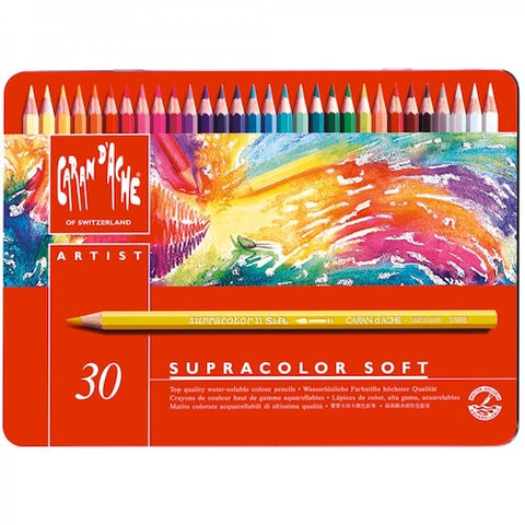 CARAN d'ACHE SUPRACOLOR SOFT COLOURED PENCILS - Tin of 30