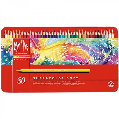 CARAN d'ACHE SUPRACOLOR SOFT COLOURED PENCILS - Tin of 80