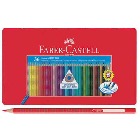FABER CASTELL GRIP 2001 COLOURED PENCIL TIN - 36 Colours