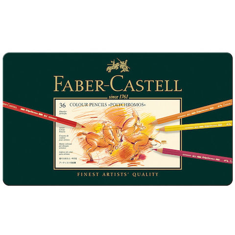 FABER CASTELL Polychromos Colour Pencils - Tin Of 36
