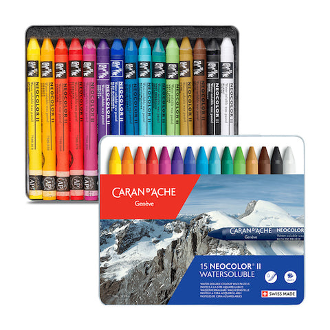 CARAN d'ACHE Neocolor II Watersoluble Wax Pastels - Set of 15