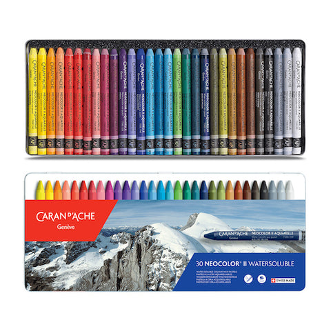 CARAN d'ACHE Neocolor II Watersoluble Wax Pastels - Set of 30
