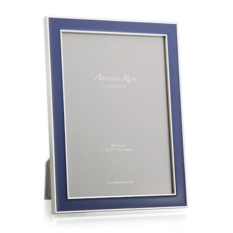 Addison Ross Enamel Photograph Frame - Navy Blue - 4" x 6"