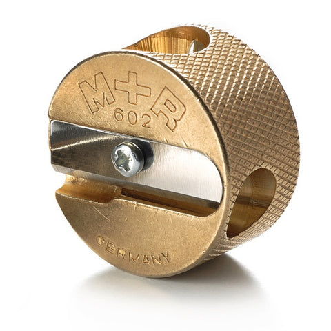 MOBIUS & RUPPERT SOLID BRASS PENCIL SHARPENER - Circular Double