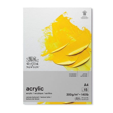 WINSOR & NEWTON ACRYLIC GUMMED PAD-  300gsm/140lb - A4 - 15 Sheets